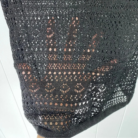 Griffith Gray For ST. JOHN Black Sparkle Mock Neck Knit Top Sleeveless Size P - Picture 6 of 11